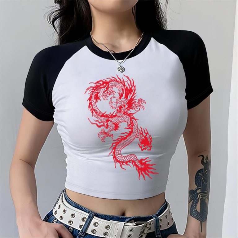 Red Abstract Print Tee