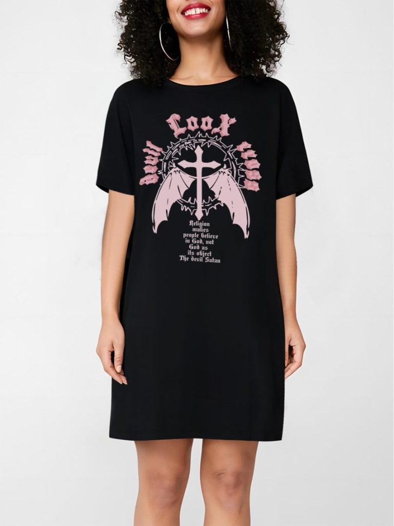 Brown Abstract Print Tee