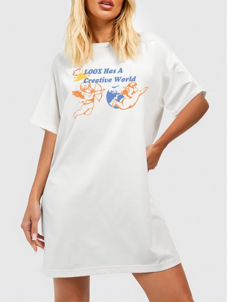 Orange Abstract Print Tee