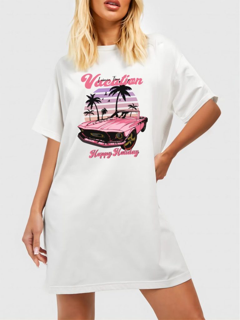 Pink Tropical Print Tee