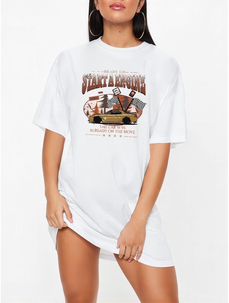 Portrait Print Off-Shoulder Top