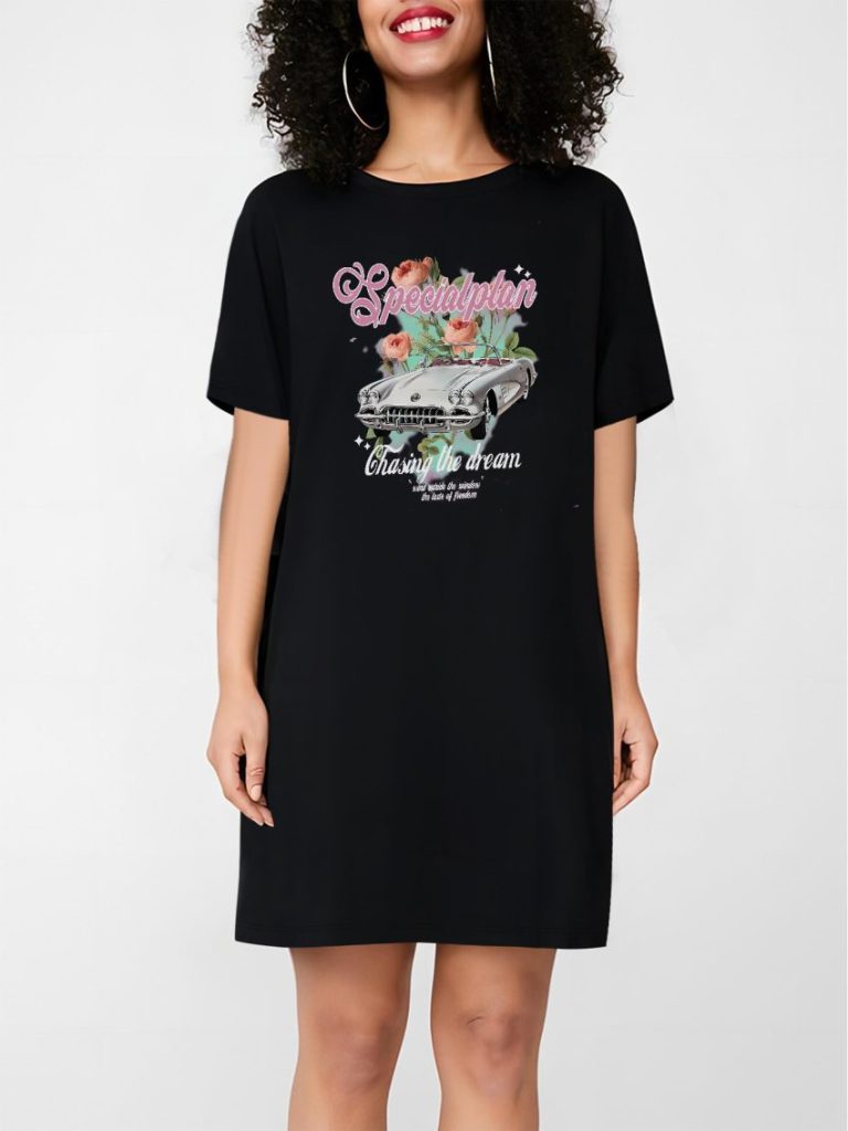 Floral Print Collared Tee
