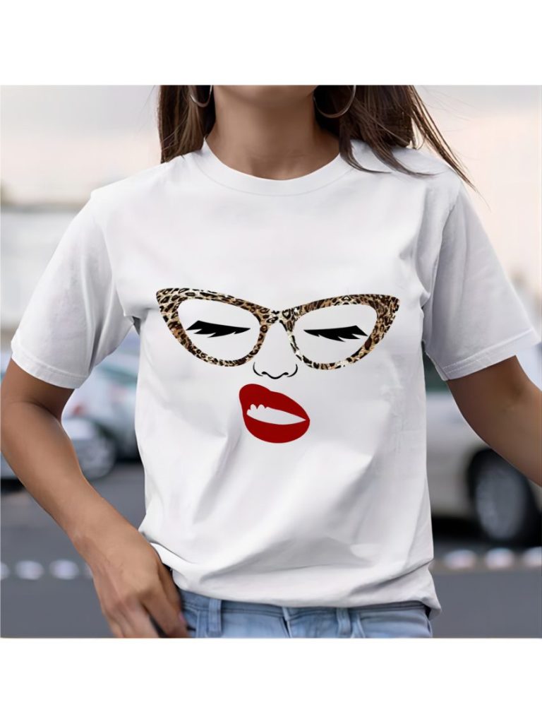Glasses Lips Graphic Cotton Tee