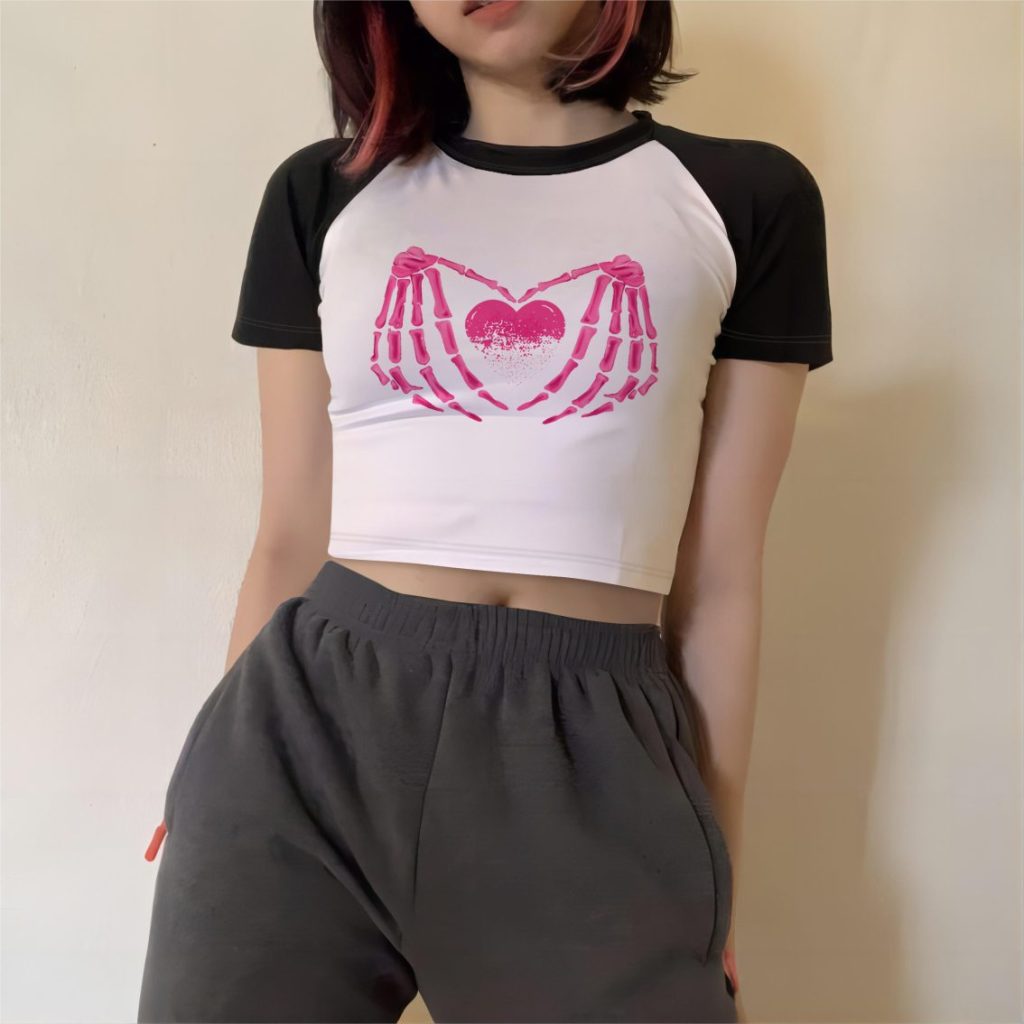 Heart Wings Raglan Crop Tee