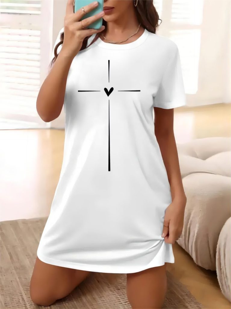 Geometric Print Long Sleeve Tee