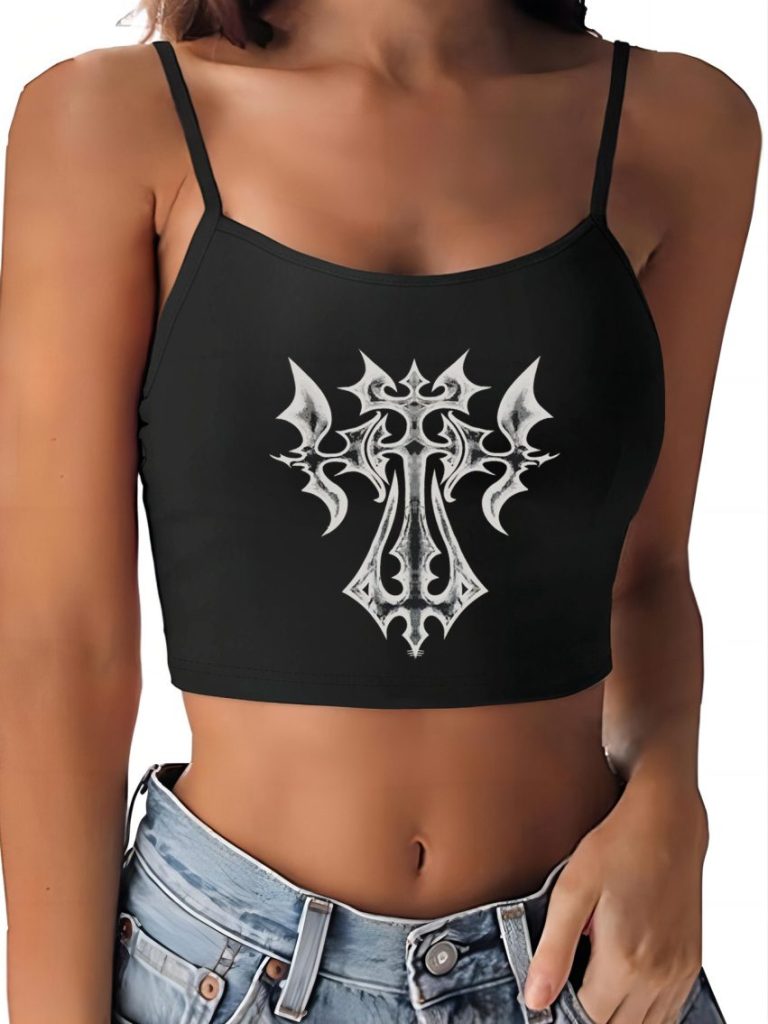 Geometric Print Halter Sleeveless Top