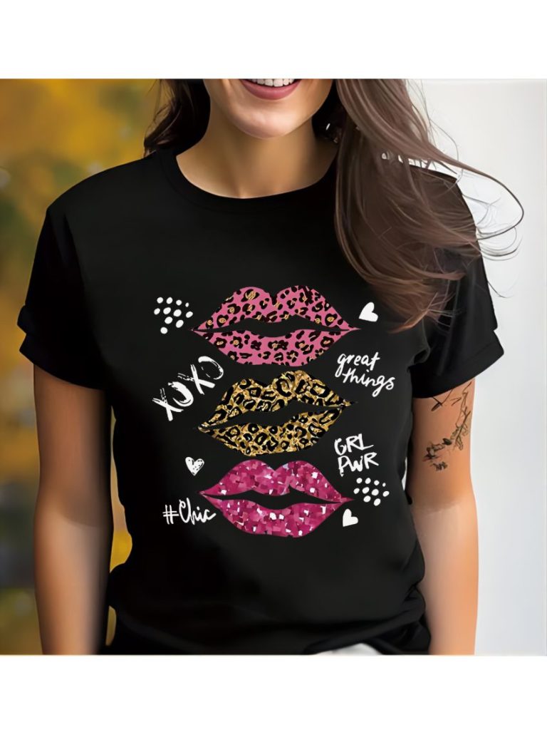 Abstract Print Crew Tee