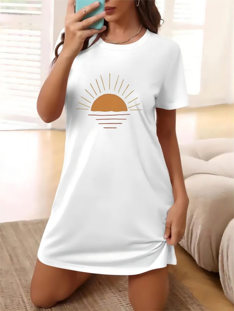 White Geometric Print Sleeveless Top