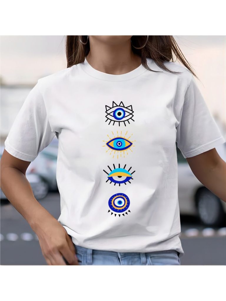 Blue Geometric Print Tee