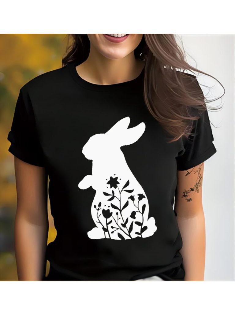 Black Cartoon Print Tee