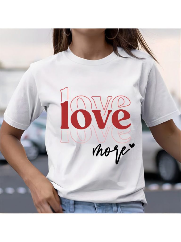White Heart Print Tee