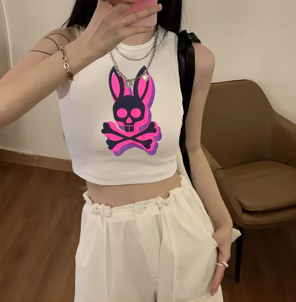 Pink Butterfly Print Sleeveless Top
