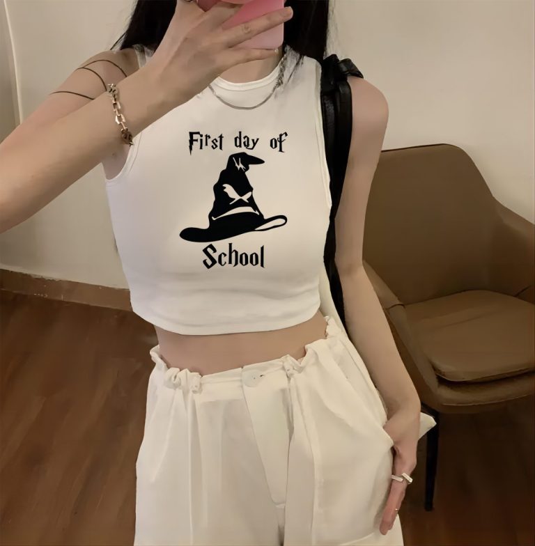Music Print Sleeveless Top