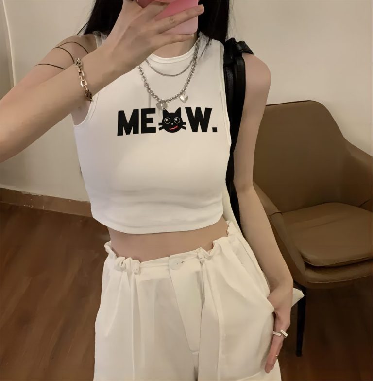 Letter Print Sleeveless Top
