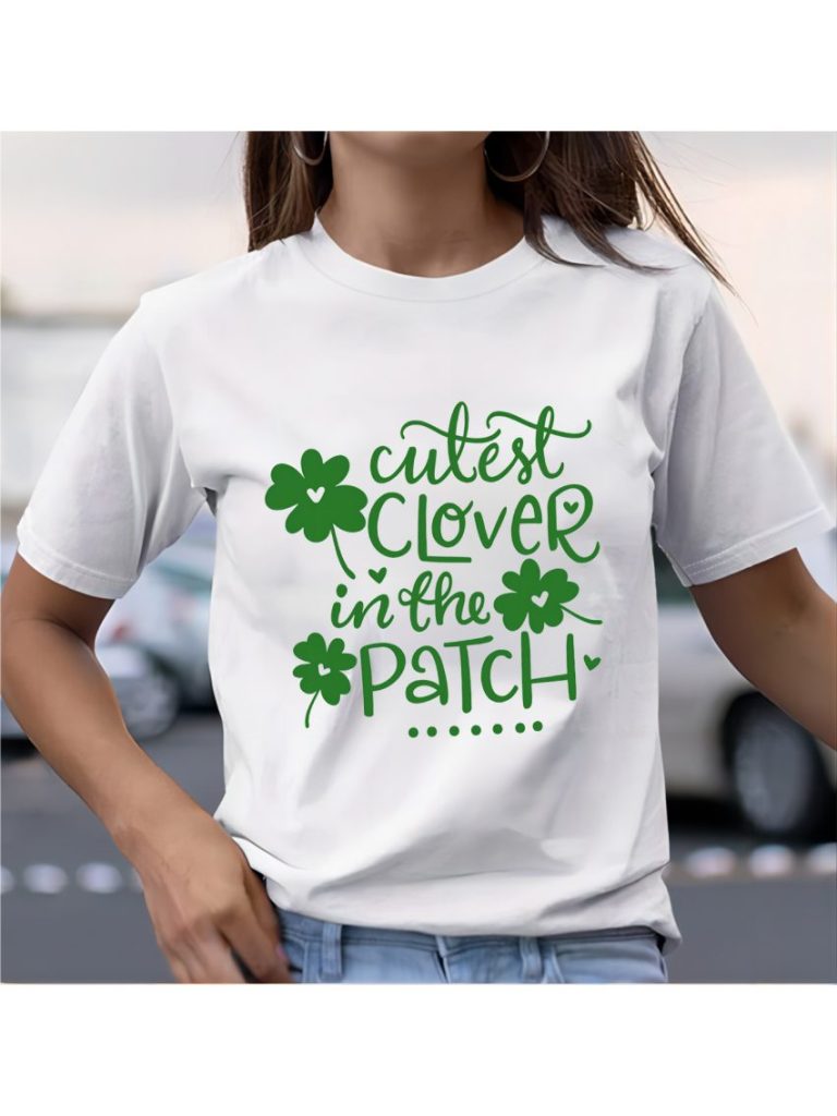 Green Heart Print Collared Tee