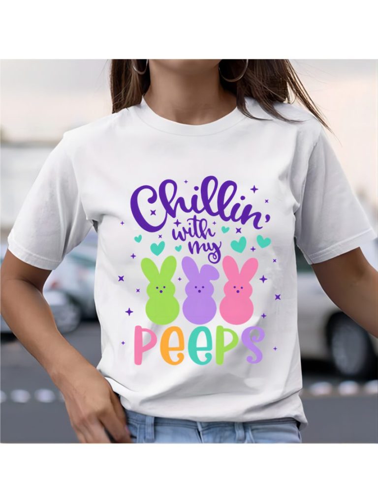 Purple Cartoon Print Crew Tee