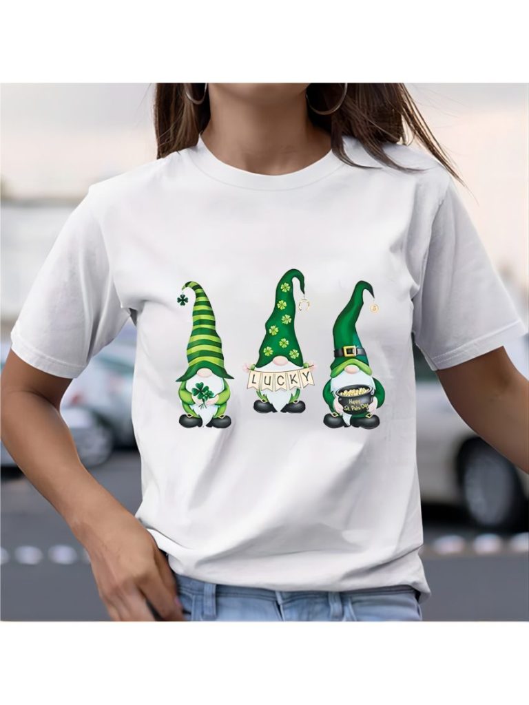 Green Cartoon Print Tee