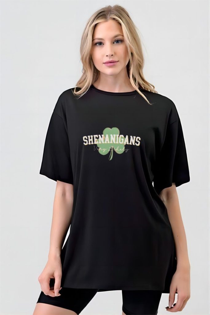 Green Tropical Print Tee
