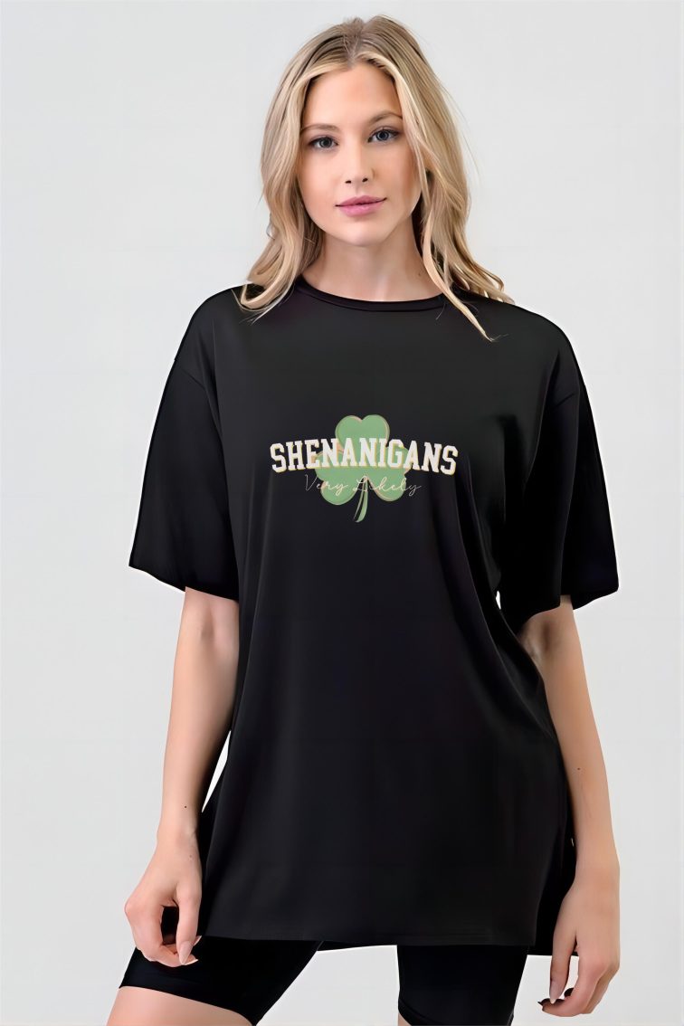 Green Tropical Print Tee
