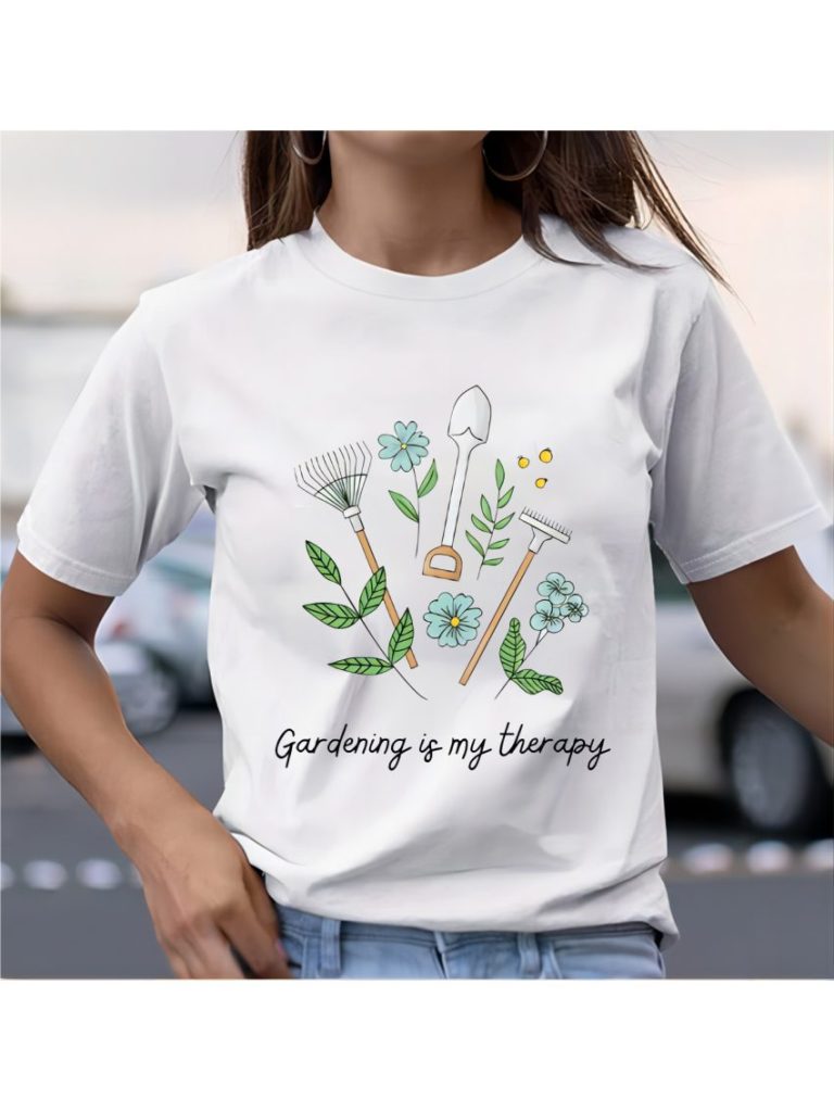 Green Floral Print Crew Tee