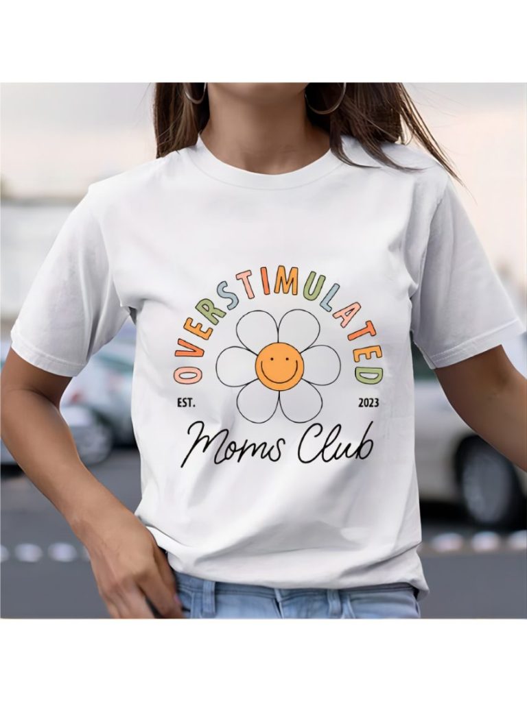 Orange Rainbow Print V-Neck Tee