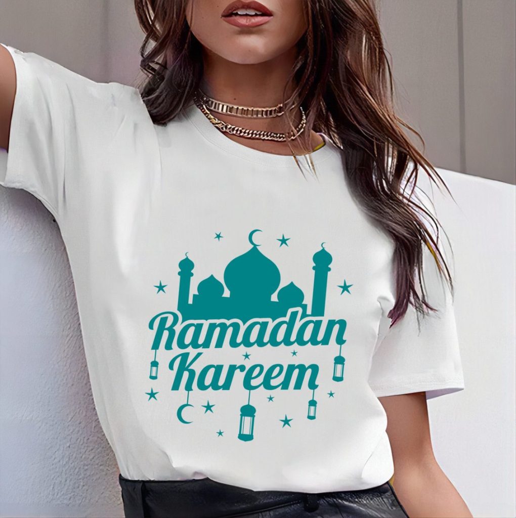 Green Geometric Print V-Neck Tee