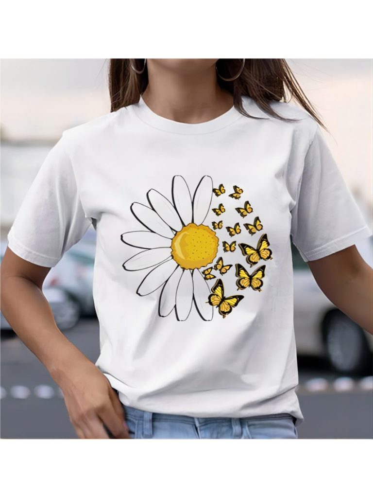 Yellow Floral Print Tee