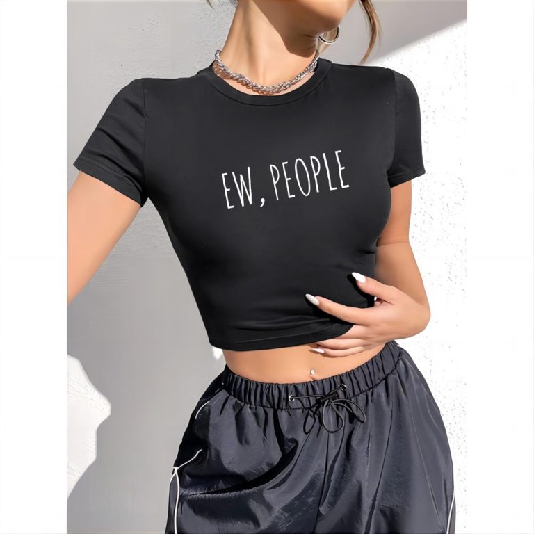 Multicolor Letter Print Collared Top