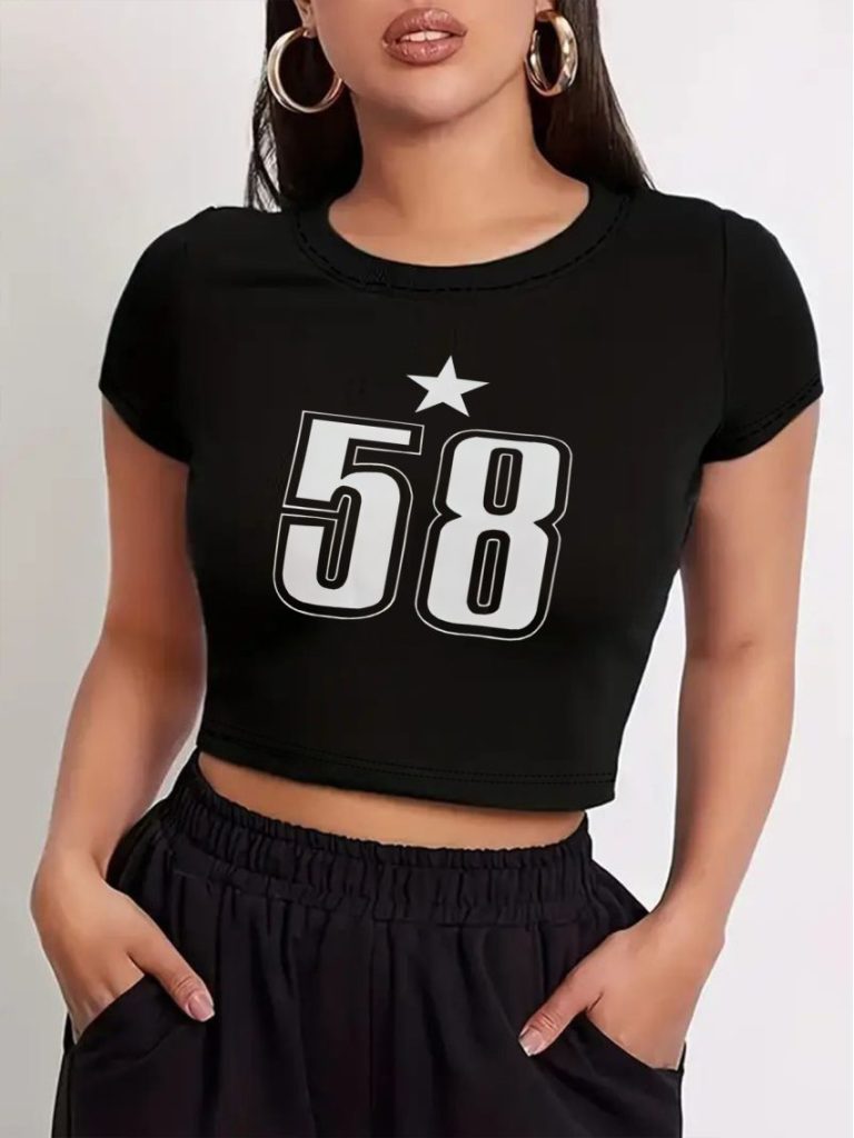Brown Star Print Top