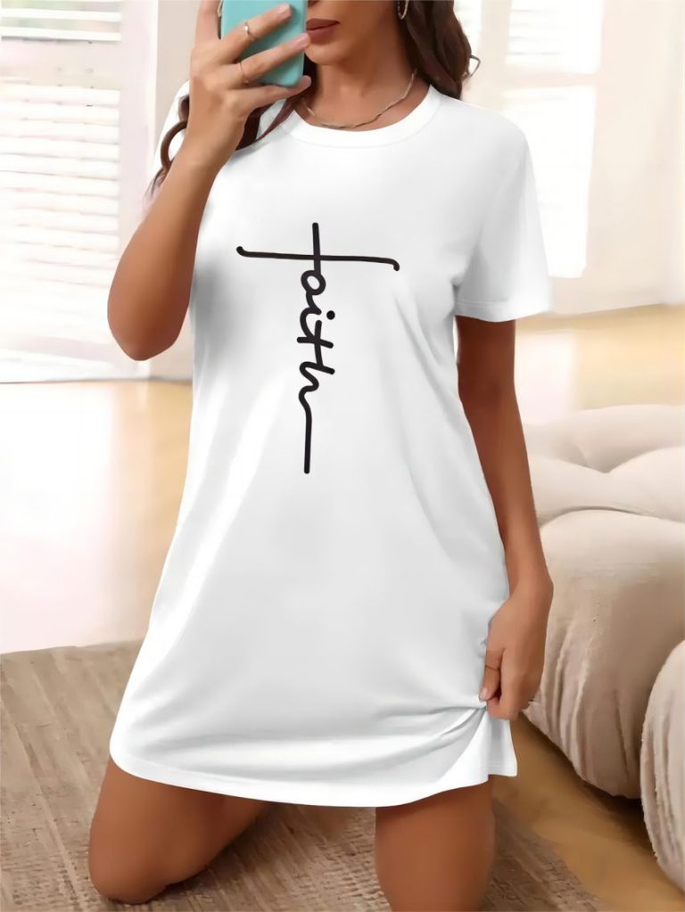 Brown Abstract Print Collared Tee