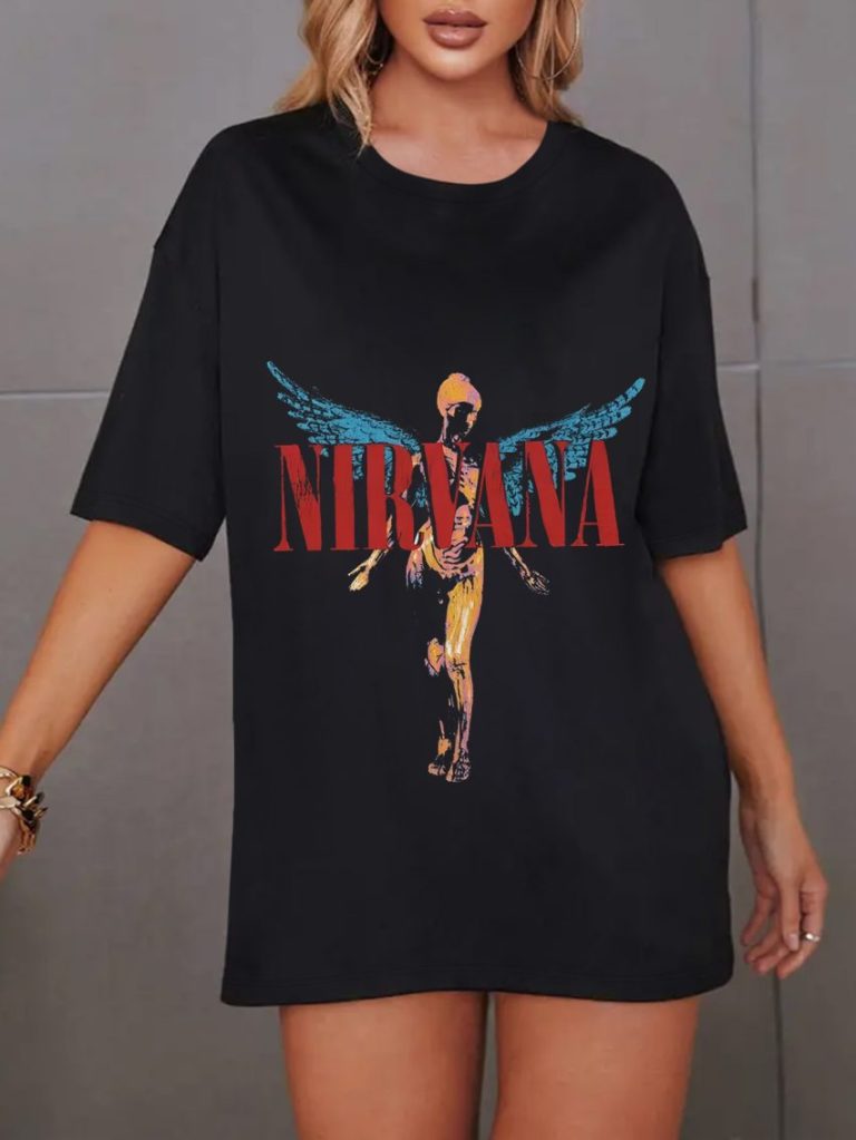 Black Abstract Print Tee