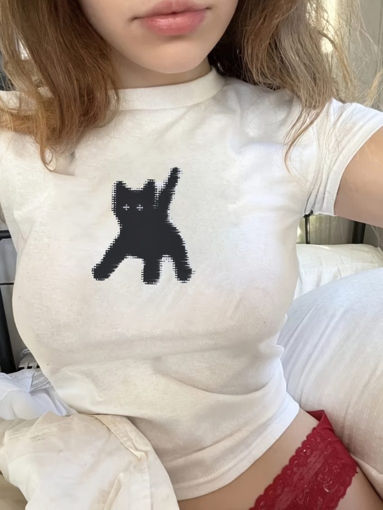 Gray Smiley Print Off-Shoulder Top