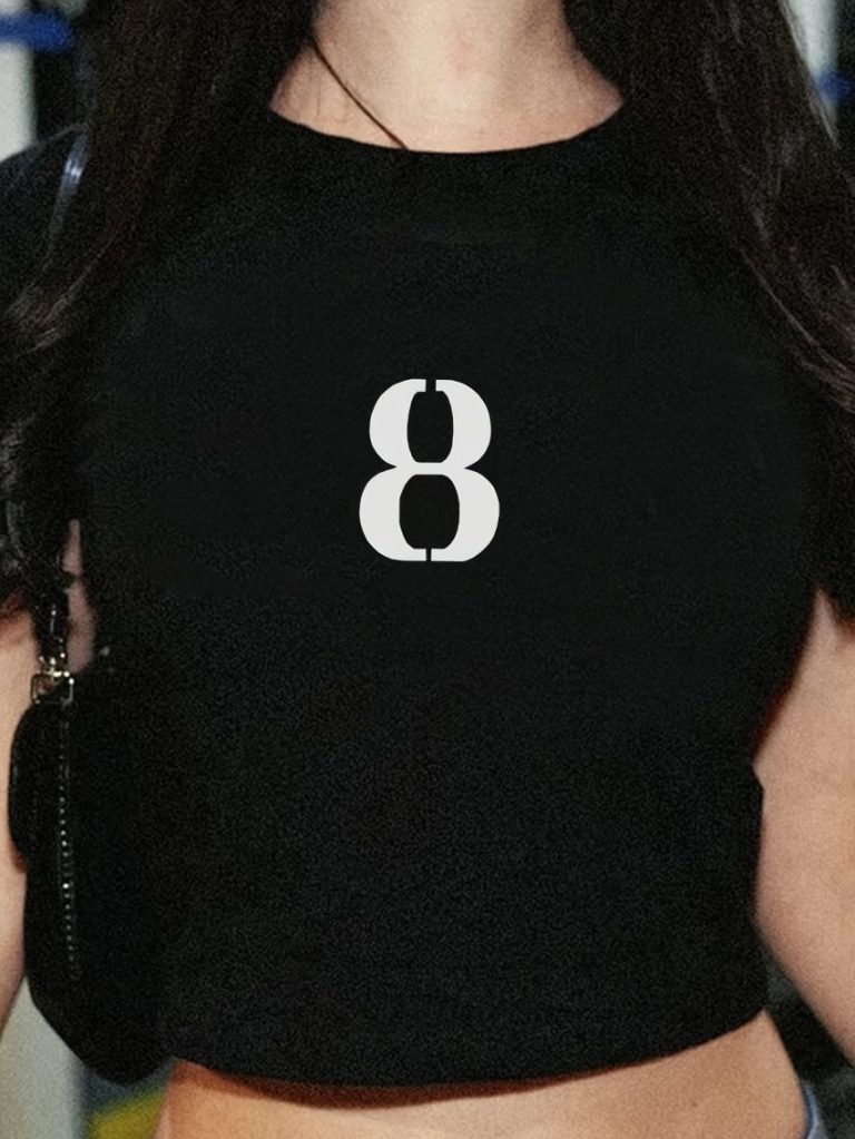 Brown Letter Print Square Tee