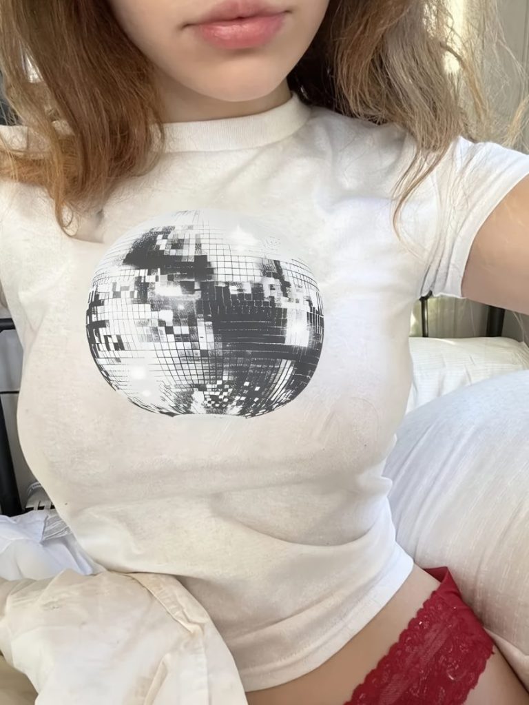 Gray Smiley Print Crew Tee