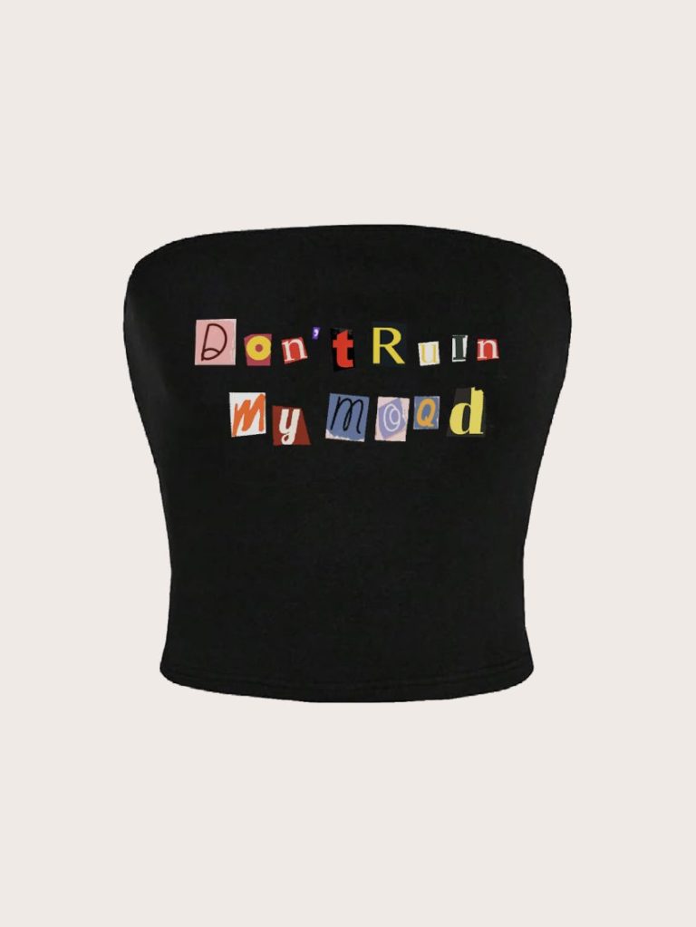 Multicolor Letter Print Square Tee
