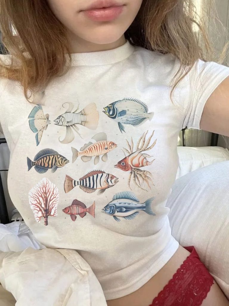 Multicolor Butterfly Print Tee