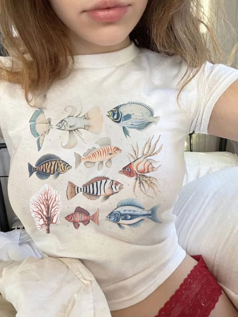 Multicolor Butterfly Print Tee