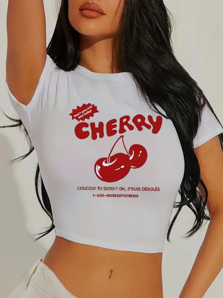 Red Cartoon Print Tee