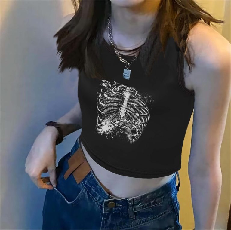 Blue Heart Print Off-Shoulder Top