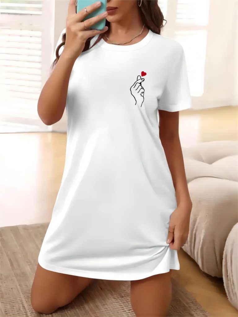 White Heart Print Halter Tee