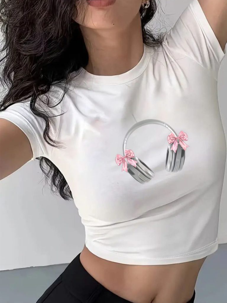 Pink Heart Print Tee