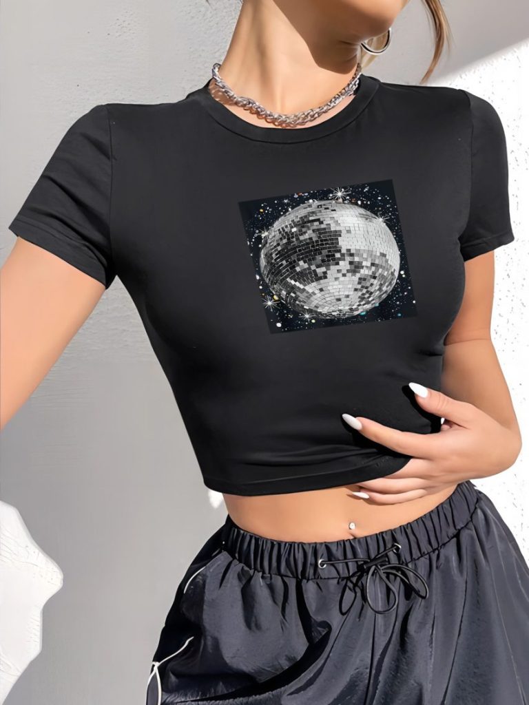 Gray Star Print Tee