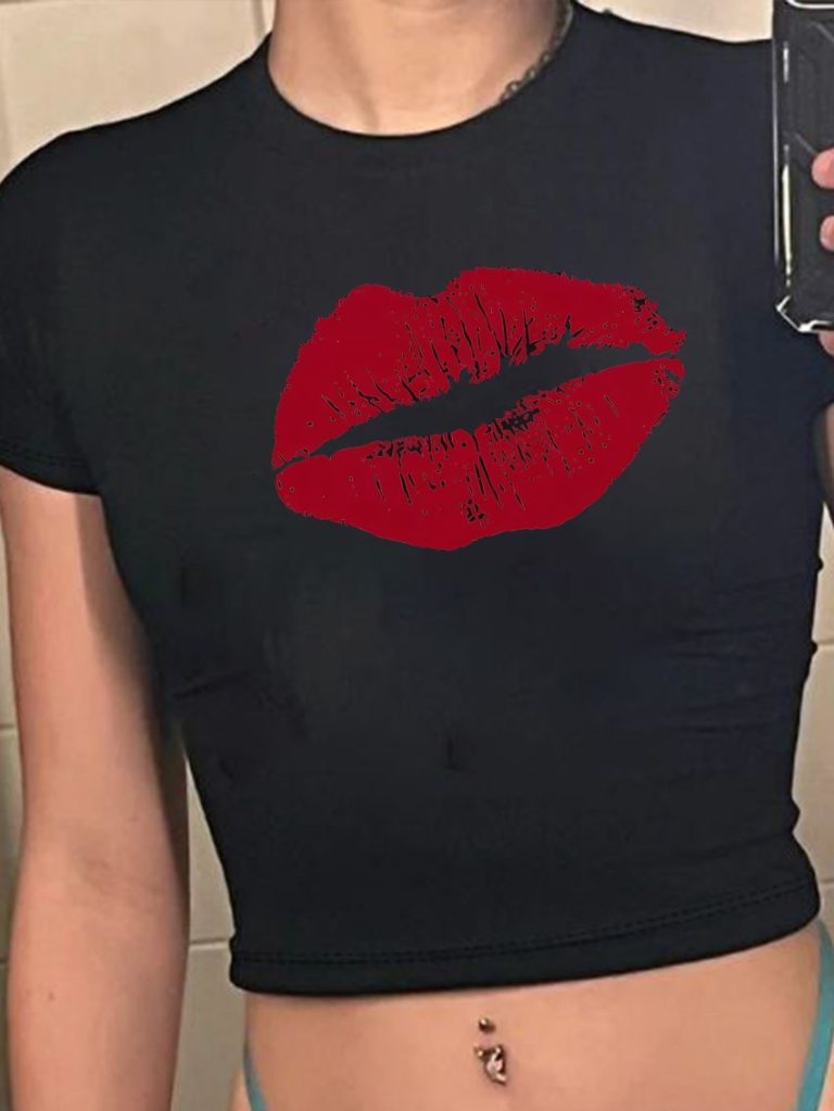 Black Portrait Print Tee