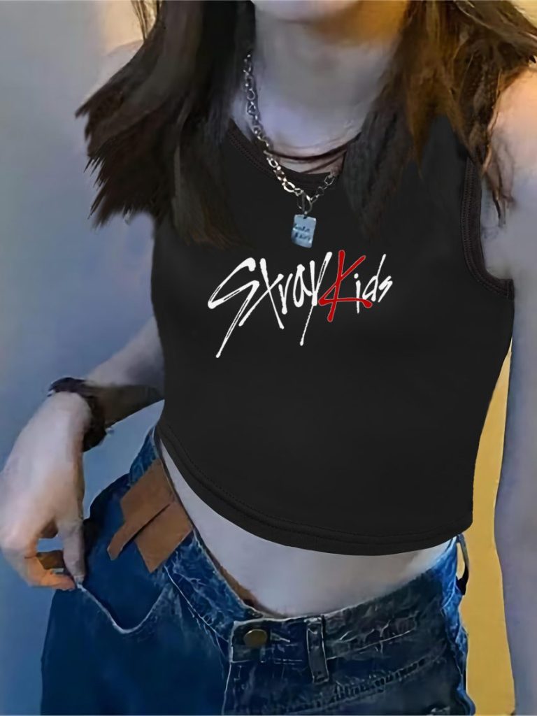 Music Print Sleeveless Top