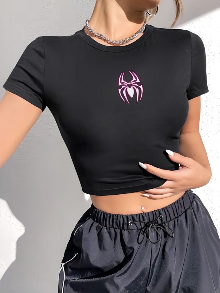 Purple Butterfly Print Halter Top