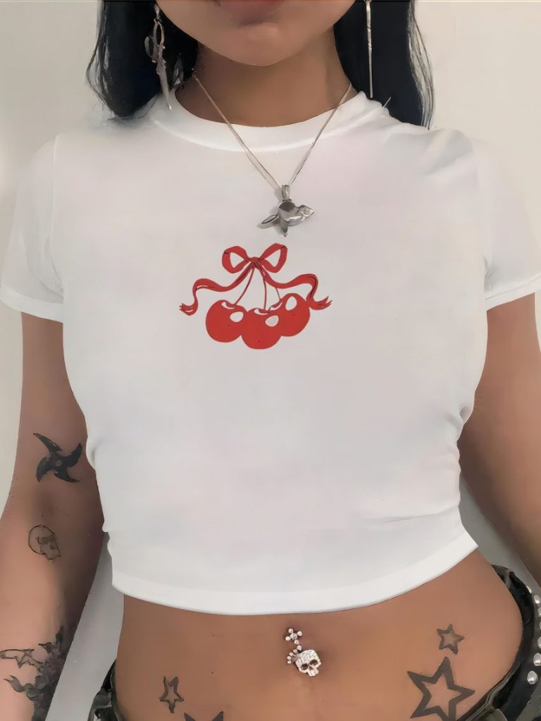Heart Print 3-4 Sleeve Tee