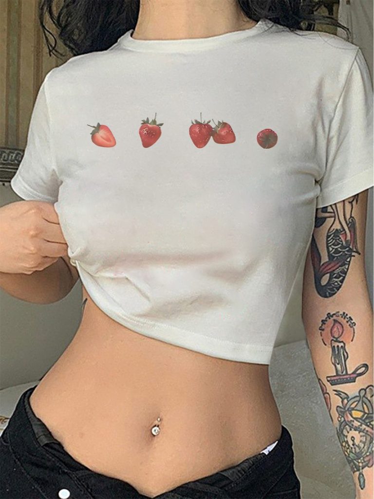Red Butterfly Print Tee