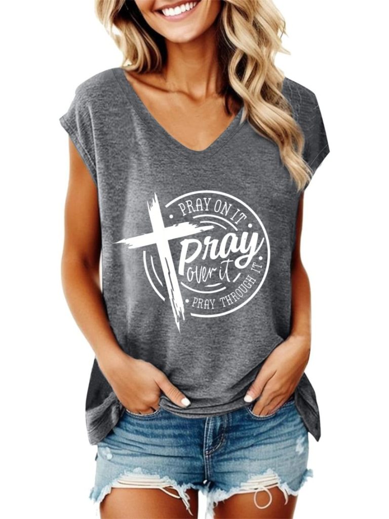 Gray Cotton Short Sleeve Tee
