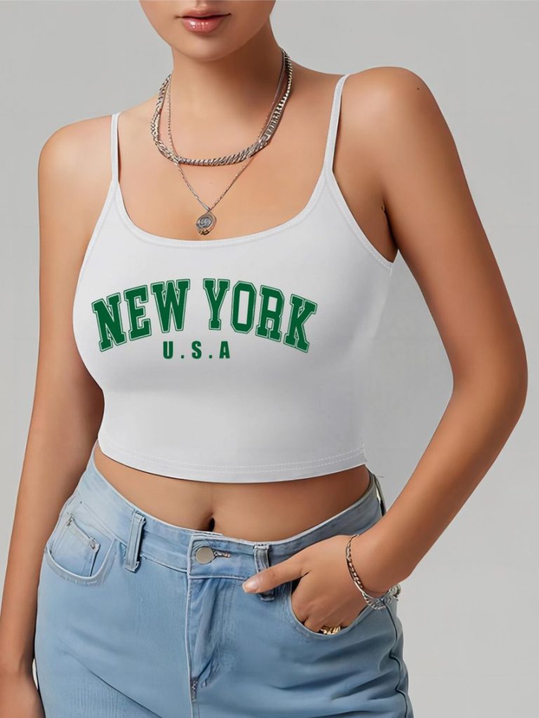 Green Flag Print Off-Shoulder Top