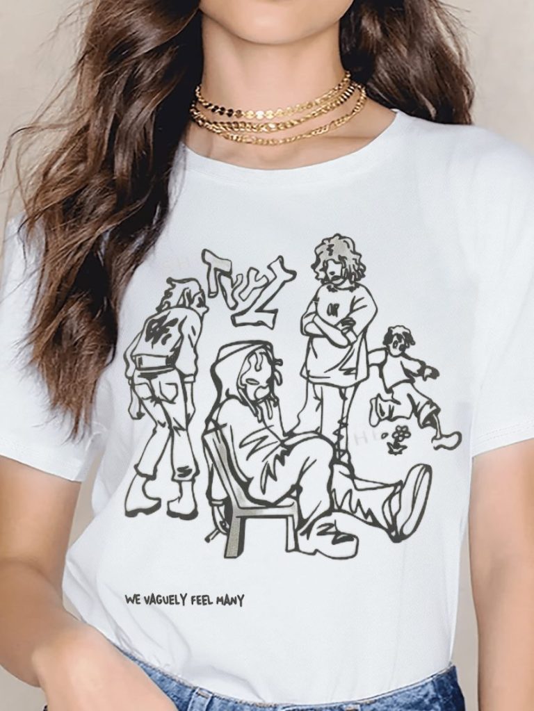 White Cartoon Print Tee